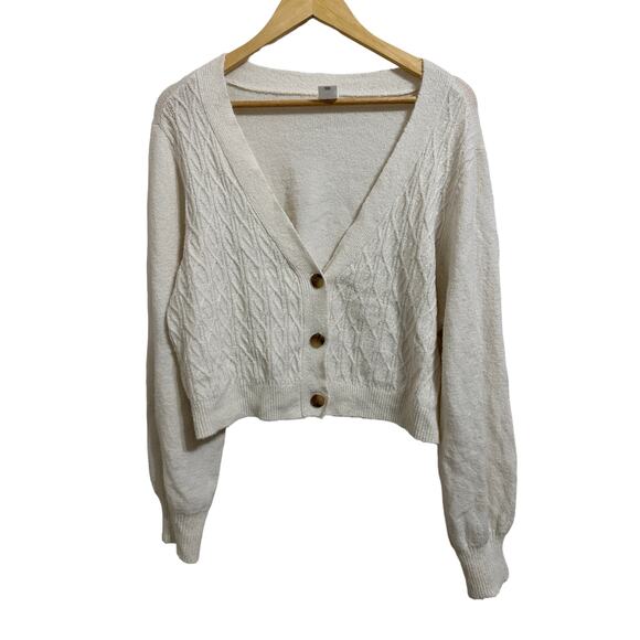 Abound women's ivory button down cardigan size 1X NEW - Picture 1 of 6